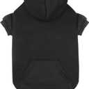 Dog Sweaters for Medium Dogs Dog Hoodie Pet Sweater Soft Solid Brushed Fleece Pet Clothes Hoodie Sweatshirt with Pocket(Black-M)