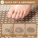 Bath Mat Bathroom Rugs Non Slip Washable, Soft Braided Ultra Thin Bath Mat, Super Absorbent Quick Dry Bath Rug Shower Mat, Rubber Backing, Fit Under Door Bathroom Floor Tub, Brown 20" x 31"