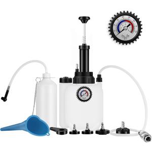 3L Brake Bleeder Kit, Manual Pressure Brake Fluid Bleeder with 1L Catch Bottle, 4 Master Cylinder Adapters, Funnel & Fluid Dropper, One-Person Brake and Clutch Bleeding Tool for Cars SUVs