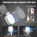 Diyife Magnetic Selfie Light for Phone, [Compatible with MagSafe] CRI95, 6 Modes, 45 LED, 360 Rotatable Phone Light with Foldable Mirror, Portable Selfie Ring Light for Zoom Makeup Video Conference