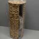 4 Mega Rolls Extra Toilet Paper Storage with Lid and Liner, Water Hyacinth Ratten Toilet Paper Holder Basket Stand, Decorative Boho Covered Enclosed Toilet Tissue Organizer for Bathroom