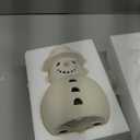 Christmas Decorations - Handmade Terracotta Snowman Figurines - 1 Pack White Clay Winter Decor Holiday Rustic Unique Decor for Home Table Room Farmhouse Indoor Outdoor-ONLY Size S