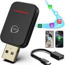 2 in 1 Android Auto Wireless Adapter & Wireless CarPlay Adapter for iPhone iOS/Android, 2025 New Mini Wireless CarPlay USB Dongle for Cars with OEM Wired CarPlay/AA from 2016, Stable Connect Plug&Play