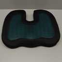 Amazon Basics Comfortable Seat Cushion for Office Chairs, Gel Enhanced Memory Foam, Non-Slip, Cooling Support for Long Sitting, Black