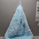 Plush Fuzzy Fluffy Blue Bean Bag Chair Covers – Soft Furry Shaggy Blue Bean Bag Chair Cover for Kids Girl, Stuffed Animals Bean Bag Storage, No Filler, 38"x38"x40