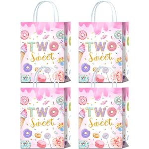 16 Pcs Two Sweet Goodie Bags for Two Sweet Birthday Party Supplies - Donut Party Favor Bags, Donut Candy Goodie Treat Bags for Two Sweet Party Favors Kids