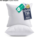 Utopia Bedding 22x22 Pillow Inserts, Set of 2, White – Indoor Decorative Throw Pillows for Bed, Sofa & Couch – Soft, Supportive & Fluffy Cushion Inserts