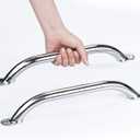 2PCS Boat Handrail Grab Handle Polished Stainless Steel Round Tube - 12" Long Marine Grab Handle