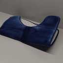 Smiry Memory Foam Toilet Rugs U-Shaped 24x20, Extra Soft Absorbent Non-Slip Contour Bathroom Rugs, Machine Washable Bath Mats for Toilet, Navy Blue