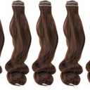 Patikil 20cm Doll Wigs, 5 Pcs High Temperature Silk Curly Wig Hair Extension Accessories for Doll Hair Making Kit DIY Handmade, Brown