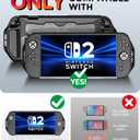 WHWEIYA for Nintendo Switch 2 Case 2025 Slim Armor Protection Dock-Compatible Protective TPU Cover Shock Absorption and Anti-Scratch for Nintendo Switch 2,Transparent and Black