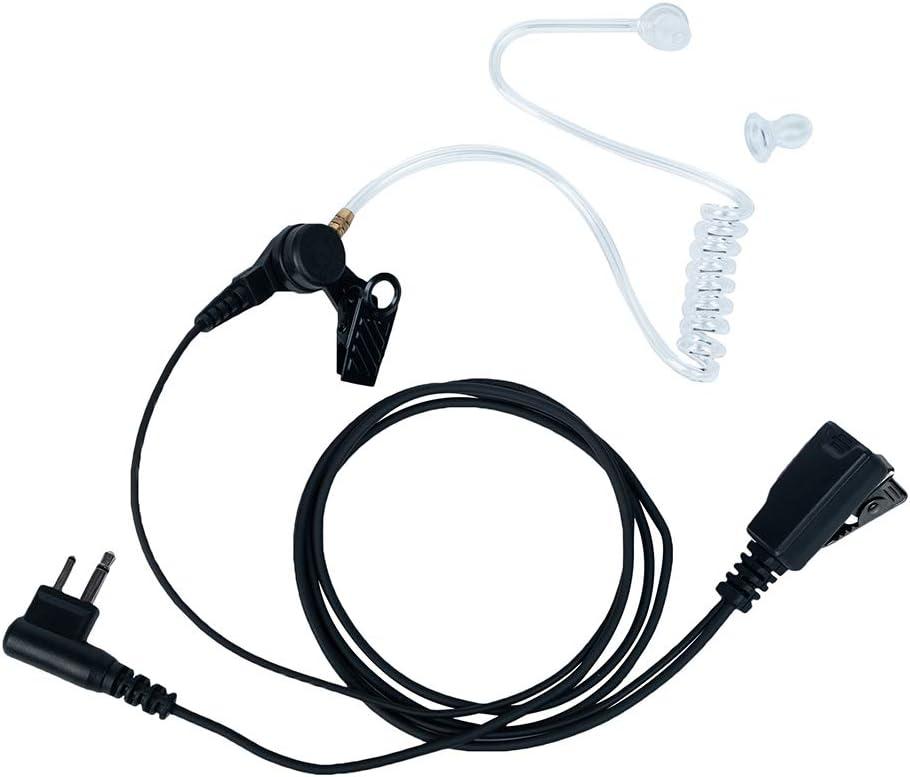 Ear Pieces for Motorola radios, 2 pin Advance Nipple Covert Acoustic Tube Bodyguard FBI Earpiece Headset Mic PTT for Motorola Walkie Talkie 2 Way Radio Cp200 Cls1110 Cls1410