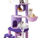 67 Inch Cat Tree for Indoor, Large Cat Tower with Sisal Scratching Post, Multi-Level Tall Big Plush Cat Condo Furnture Activity Center, Pet Kittens Condos Perch Platform