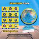 Interactive Globe for Children Ages 6-12 | Educational Toys with Smart Pen, 300+ Geography Quiz Games | Learning Earth World Globe for Kids Ages 6+ Classroom, Home, Birthday Gift Idea
