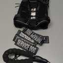 Service Dog Tactical Vest Harness and Leash Set Medium Sized Dog Emotional Support- Tactical Dog Harness Training Collar with Name (Black, Small)