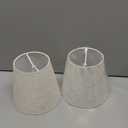 Small Lamp Shade Clip on Bulb for Candelabra Bulbs, Mini Lampshades for Chandeliers, Home Decor Barrel Beige Fabric Linen Lampshade for Table Chandelier Wall Lamp Ceiling Lamps 4x6x5 Inch 2 Packs