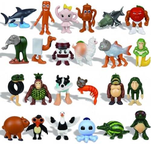 CancheroX Only 23PCS Italian Brainrot Meme Shark Figures Toys, 2 Inch Tralalero Tralala Action Figure, Tung Tung Tung Sahur Doll, Kids Birthday Party Favors Gift