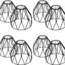 8PCS Rustic Light Bulb Covers, Metal Cage Lampshade, Lampshade Replacement Accessories Bulb Guard Lamp Cage for Hanging Pendant Lighting