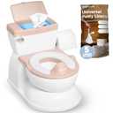 Jool Baby Real Feel 2-in-1 Potty with Wipes Storage, Flushing Sounds & Disposable Liners - Realistic Toilet - Easy to Clean & Assemble (Pink)