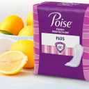 Poise Incontinence & Postpartum Pads for Bladder Leaks, 5 Drop Maximum Absorbency, Long Length, 4 Count