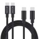 USB C Cable 2 Pack, Type C to Type C Metal Braided Fast Charge Cable 6.6 Feet PD 65W Fast Charge Data Sync Transfer Cord