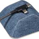 Smartish Magnetic Cord Holder - Cable Wrangler Organizer with Magnet Clips for Charger Management on Desktop, Nightstand for USB-C + Lightning - Blue Jeanie (Medium)