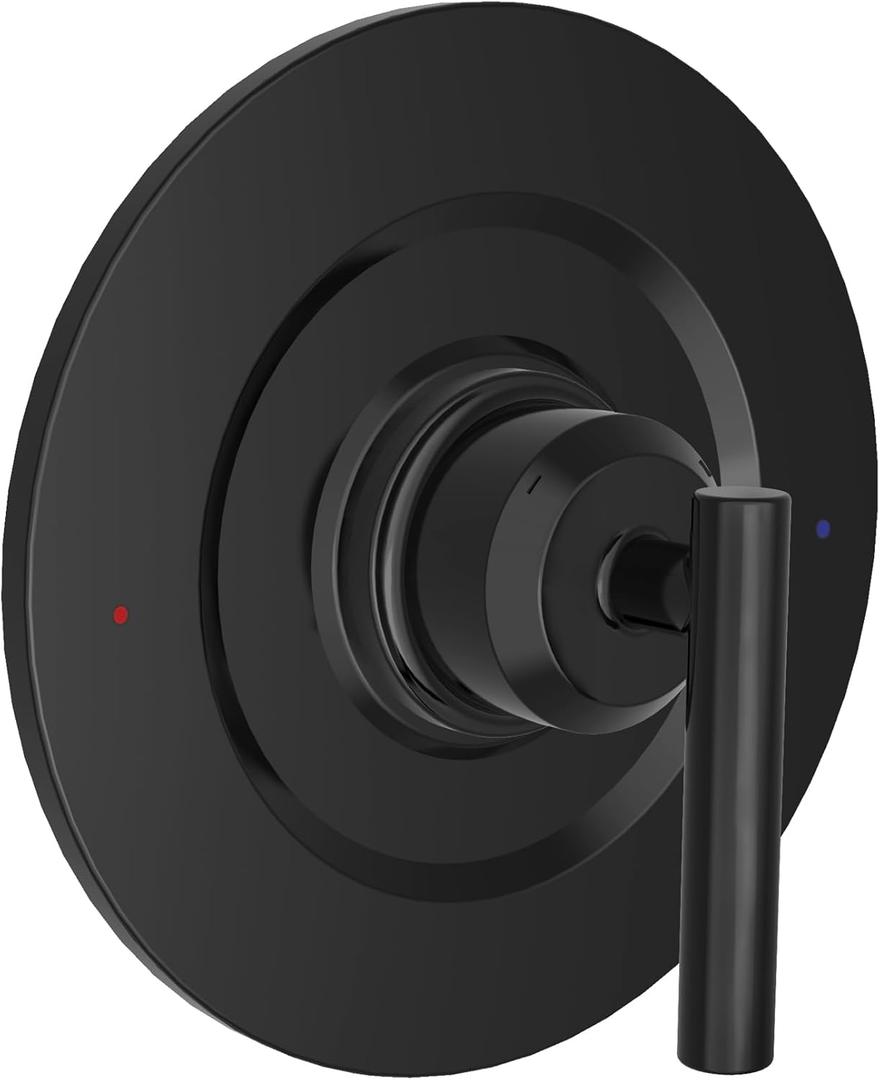 T2901BL Matte Black Shower Handle Replacement for Moen Gibson Valve Trim Kit, Upgraded Solid Metal Single Handle, Matte Black Shower Lever Handle, Without 2510 Valve