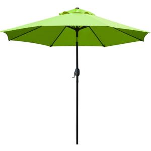 Sunnyglade 9' Patio Umbrella Outdoor Table Umbrella with 8 Sturdy Ribs (Grass Green)