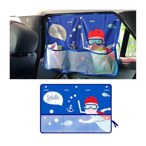 Sandfren Car Window Shade, Vehicle Sunshade Curtain with Storage Pockets & Suction Cups for Baby, Cartoon Pattern Auto Interior Heat Sun Protection Cover, Universal for Sedan Trucks (Diving Pirates) Sandfren Car Window Shade, Vehicle Sunshade Curtain with Storage Pockets & Suction Cups for Baby, Cartoon Pattern Auto Interior Heat Sun Protection Cover, Universal for Sedan Trucks (Diving Pirates)