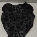 SweatyRocks Women's Y2k Lace Long Sleeve Shirt Cut Out Sheer Crop Tops Sexy Going Out Rave Party Club Top (Black)