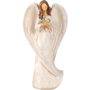 Hodao Cross Angel Figurine Gift, Hand-Painted Resin Guardian Angel Holding Cross, All-Season Meaningful Gift for Mom, Valentines Day Love, Easter Blessings & Year-Round Home Decor