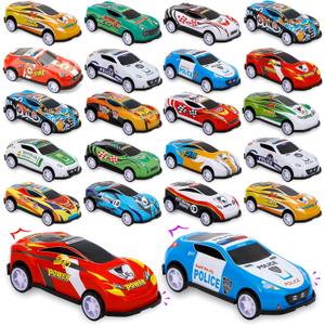Siwarm 28 pcs Pull Back Cars Toys for Kids, Party Favors Treasure Box for Classroom Prizes Mini Vehicles Race Cars Toys Bulk Xmas Gifts Pinata Goodie Bag Stocking Stuffers for Boys Girls Toddlers