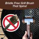 Horsepower Giddy Up Bristle-Free Spinning Grill Brush Replacement Head w/LED, AS SEEN ON TV, Cordless & Rechargeable, 304 Stainless Steel Power Roller Blasts Away Burnt-On Food