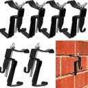 6 Pack Stainless Steel Heavy Duty Adjustable Brick Hooks Clamps, 1-3/4" to 2-3/4" Brick Hangers Clips, No Drill Wall Mounts for Hanging Decorations, Tools, Artwork