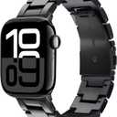 V.R.HOPE Resin Watch Band Compatible with Apple Watch Band for Women 42mm 44mm 45mm 46mm49mm Tortoise Fashion Lightweight Bracelet Strap for iWatch Series Ultra3/11/10/9/8/7/6/5/4/3/2/1/SE3(Black)