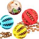 Dog Enrichment Puzzle Treat Ball  Interactive Chew Toy & Slow Feeder for Mental Stimulation, Training, Dental Health & Fetch, Durable BPA-Free Toy for Dogs, Large, 2-Pack (Red & Blue)