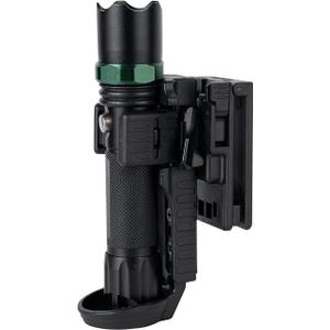 TACNEX Quick Release Flashlight Holder w/MOLLE Vest Clip Tactical Torch Holster Carrier Rotatable Light Carry Case Stand fit 1"-1.25" Diameter Flashlight for Police Leo Security Military Patrol