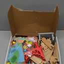 Tiny Land 110pcs Wooden Train Set with Folding Storage Box, Wooden Train Track Toy for Boys & Girls, Age 3-7, Includes Convenient Storage