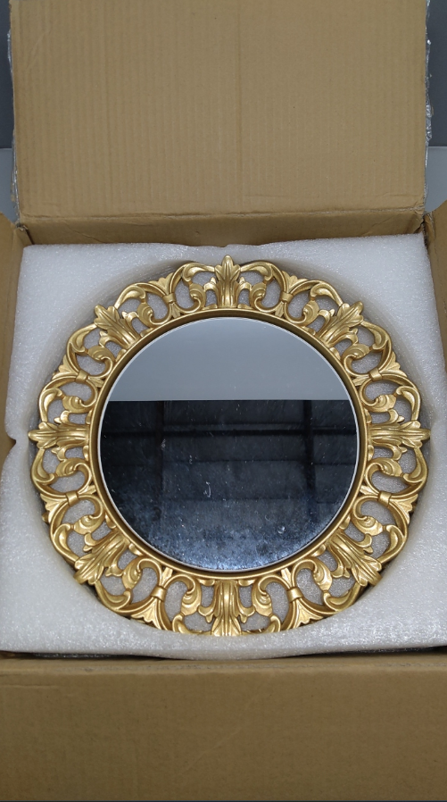 MAONAME Gold Mirror Chargers, 13" Embossed Set of 6, Plastic Round Chargers for Dinner Plates and Table Setting, Party