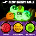 JOYIN 48 PCS Halloween Bouncy Balls for Kids Gift, Glow in The Dark Bouncing Balls for Halloween Party Decoration, Trick or Treats Glowing Bounce Ball for Halloween Party Favors Supplies Goodie Filler
