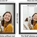 Americanflat 16x20 Picture Frame with Polished Plexiglass - Use as 12x16 Frame with Mat or Display 16x20 Photo Without Mat - Hudson Collection - Wide Picture Frames for Wall Display - Black