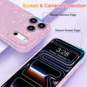 Hython Case for iPhone 17 Pro Case Glitter Cute Sparkly Shiny Bling Sparkle Phone Cases 6.3", Thin Slim Fit Soft TPU Bumper Shockproof Rubber Protective Cover for Women Girls Girly, Lavender Purple