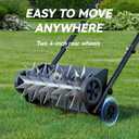 Lineware 18-Inch Lawn Aerator,Heavy Duty Push Spike Aerator with 4 Wheels,Aerator Lawn Tool with Steel Handle, Manual Aerator Lawn Tool with Foam Armrests, Suitable for Lawn, Garden and Yard