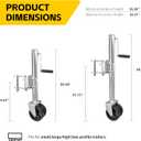 MaxxHaul 70149 Trailer Jack with 11-1/2" Lift, Swing-Back Design, Side Wind Handle & Dual 6" Wheels 1500 lbs Capacity, Bolt-On for Utility & Boat Trailers