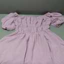 Dokotoo Womens Off The Shoulder Summer Dresses 2025 Short Lantern Sleeve Ruffle Elastic Waist A-Line Casual Mini Dress, Size M/L