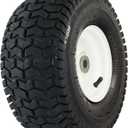 Marathon 15x6.50-6 Pneumatic Tire and Wheel Assembly, Centered Hub, Contractor-Grade Bushings, Replacement Riding Lawn Mower Front Tire, Easy Install Assembly, 20346