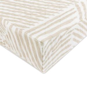 Babyletto 100% Quilted Organic Cotton Changing Pad Cover, GOTS-Certified, Fitted 360, Ultra-Soft and Breathable Muslin - Oat Stripe