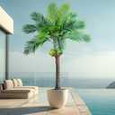Erimda 30-Year Factory Faux Coconut Tree - 6FT Faux Palm Tree Realistic Thick Trunk & Heavy Duty Leaves, Hand-Carved Bark Texture, Indoor Tropical Decor for Living Room/Store, No Shiny Plastic Look
