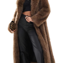 Flygo Womens Long Faux Fur Coats Winter Fluffy Open Front Luxury Overcoat Shaggy Lapel Long Sleeve Fuzzy Warm Cardigan Jacket S