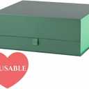Large Gift Box 13.5x11.8x4.7 Inches, Green Gift Boxes for Presents with Magnetic Closure Lid, Luxury Gift Box Rectangle Collapsible Boxes for Gift Packaging